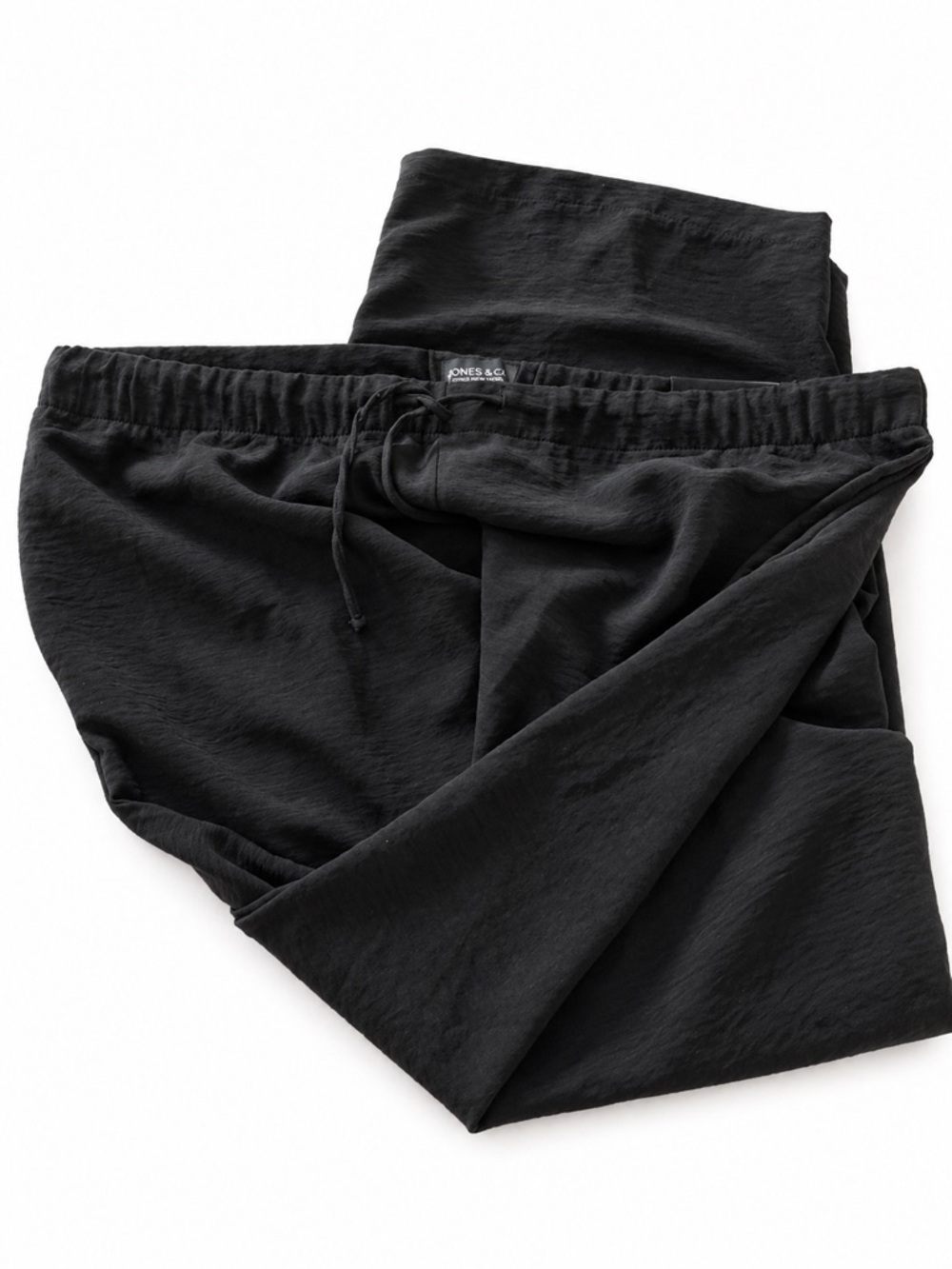 Jones & Co Pull-On Straight Leg Crop Pants Black Size 2X Elastic Waist NWT